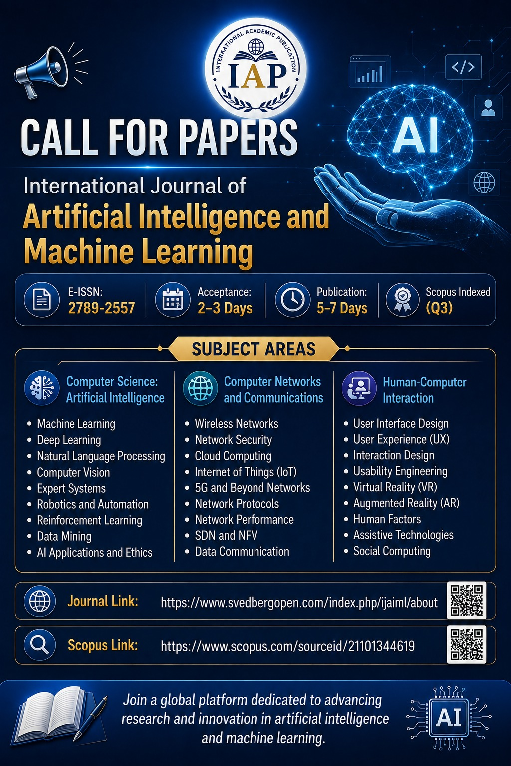 International Journal of Artificial Intelligence and Machine Learning
